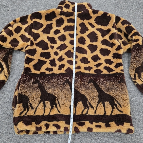 Vintage Fleece Jacket Giraffe Print Womens Small - Picture 2 of 6